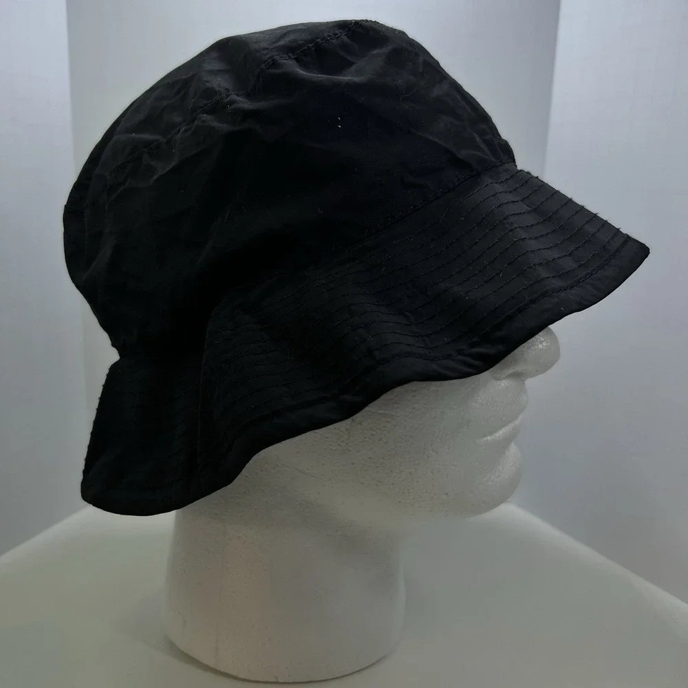 Vintage Signature Multiguard Bucket Hat Black Nylon Hidden Zip Pocket Outdoor